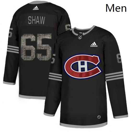 Mens Adidas Montreal Canadiens 65 Andrew Shaw Black Authentic Classic Stitched NHL Jersey